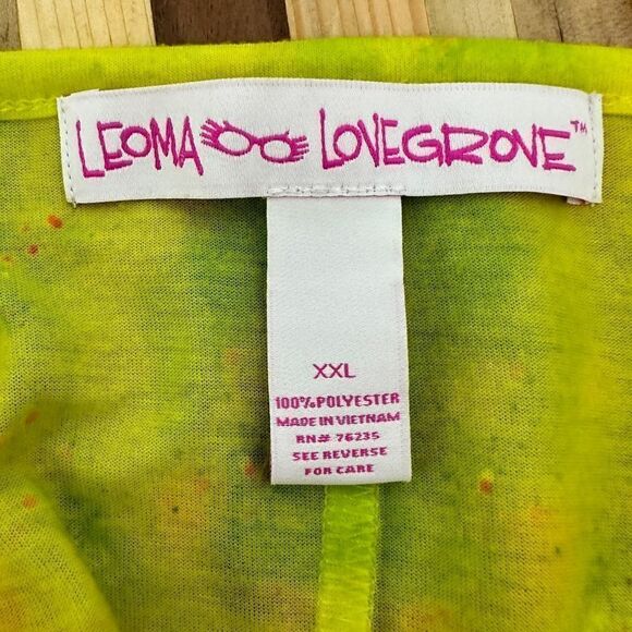 Leoma Lovegrove Top Womens XXL Multicolor Artsy Tie Front Dolman Sleeve - Picture 4 of 4